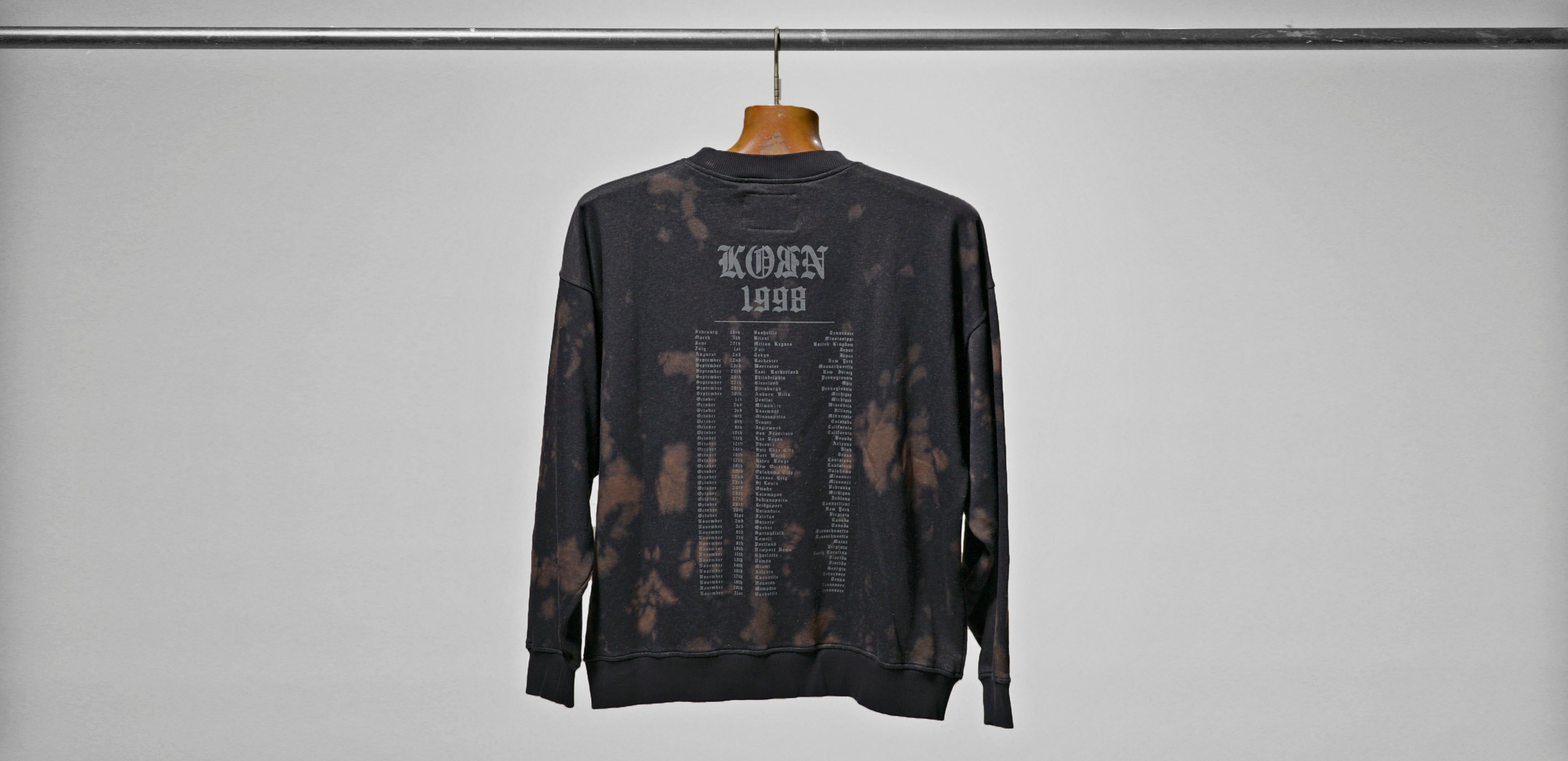 Korn 1998 Crewneck Sweatshirt (Bleached Black)